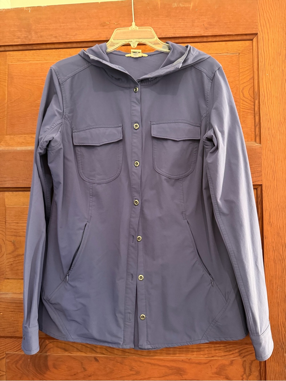 Duluth Trading Co. Hooded Button-Front Trench Coat in Slate